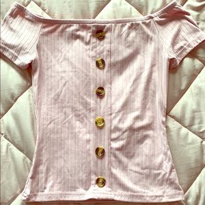 Off-The-Shoulder Pink Top